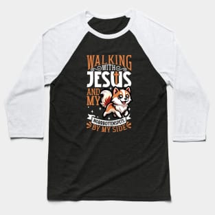 Jesus and dog - Norrbottenspets Baseball T-Shirt